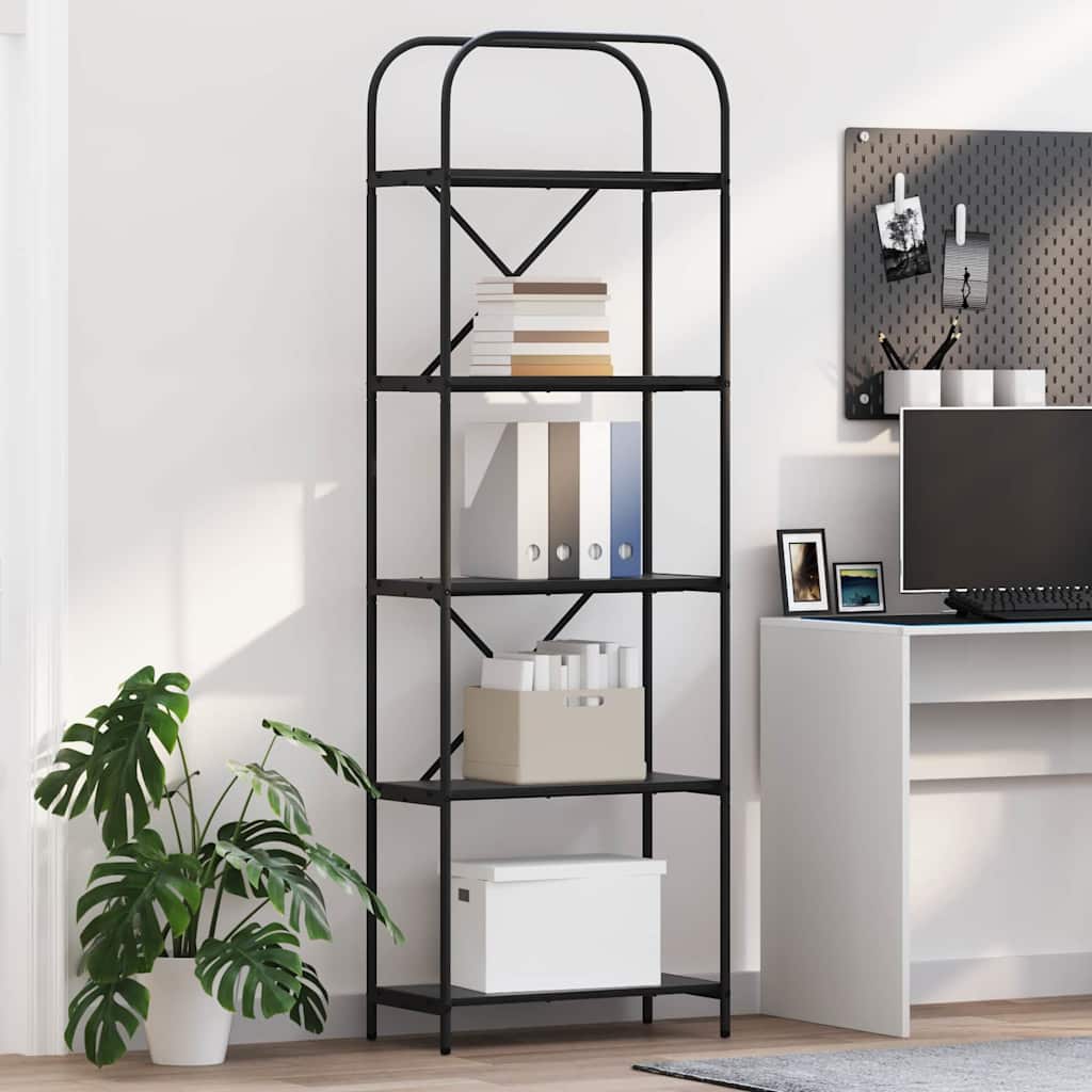 JUNG Vida Bücherregal Schwarz Eichen-Optik 60 x 30 x 183 cm Holzwerkstoff