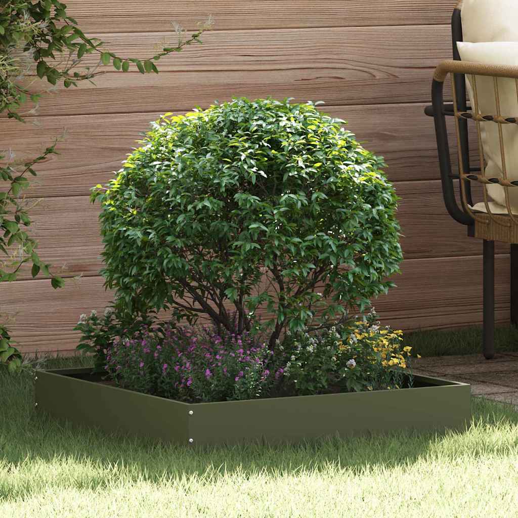 JUNG Vida Raseneinfassung 6 pcs Olive Grün 60 x 60 x 13 cm Stahl