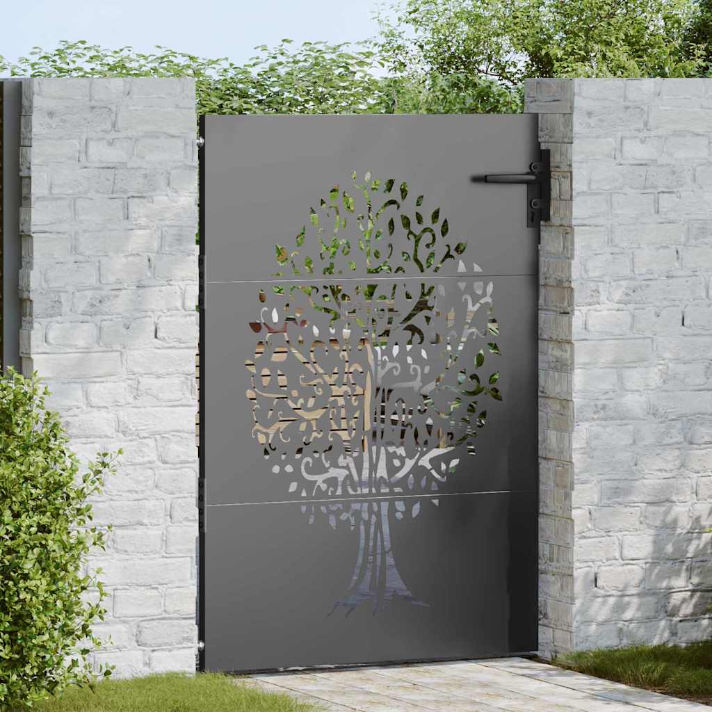 JUNG Vida Gartentor Schwarz 85 x 150 cm Pulverbeschichteter Stahl