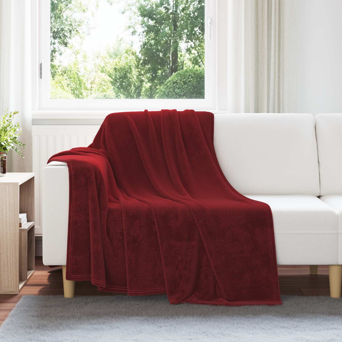 JUNG Vida Wohndecken 6 Stück Bordeauxrot 150 x 200 cm Fleece