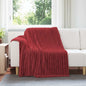 JUNG Vida Überwurfdecke Bordeauxrot 200 x 150 cm Fleece