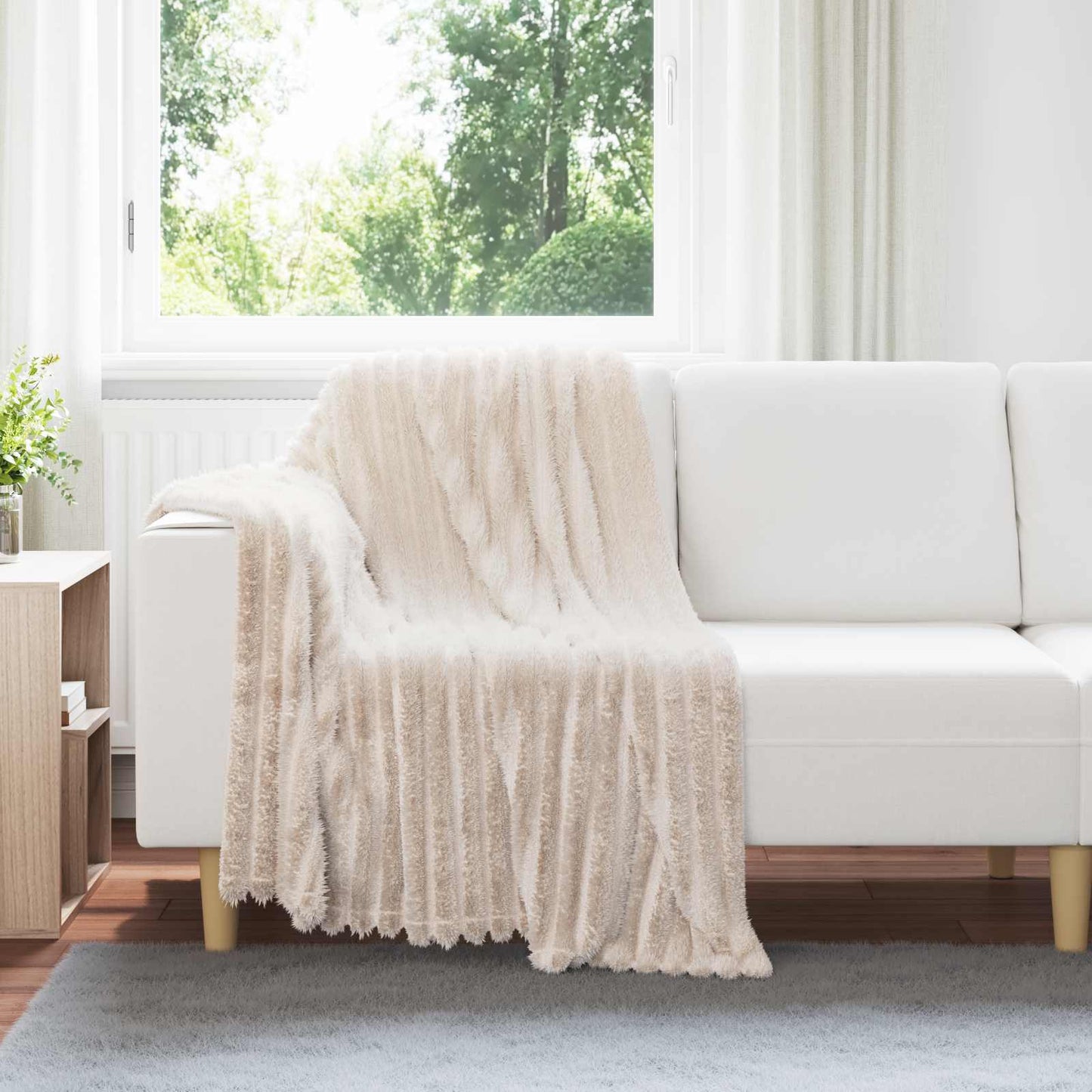 JUNG Vida Wohndecken 6 Stück Beige 150 x 130 cm Fleece