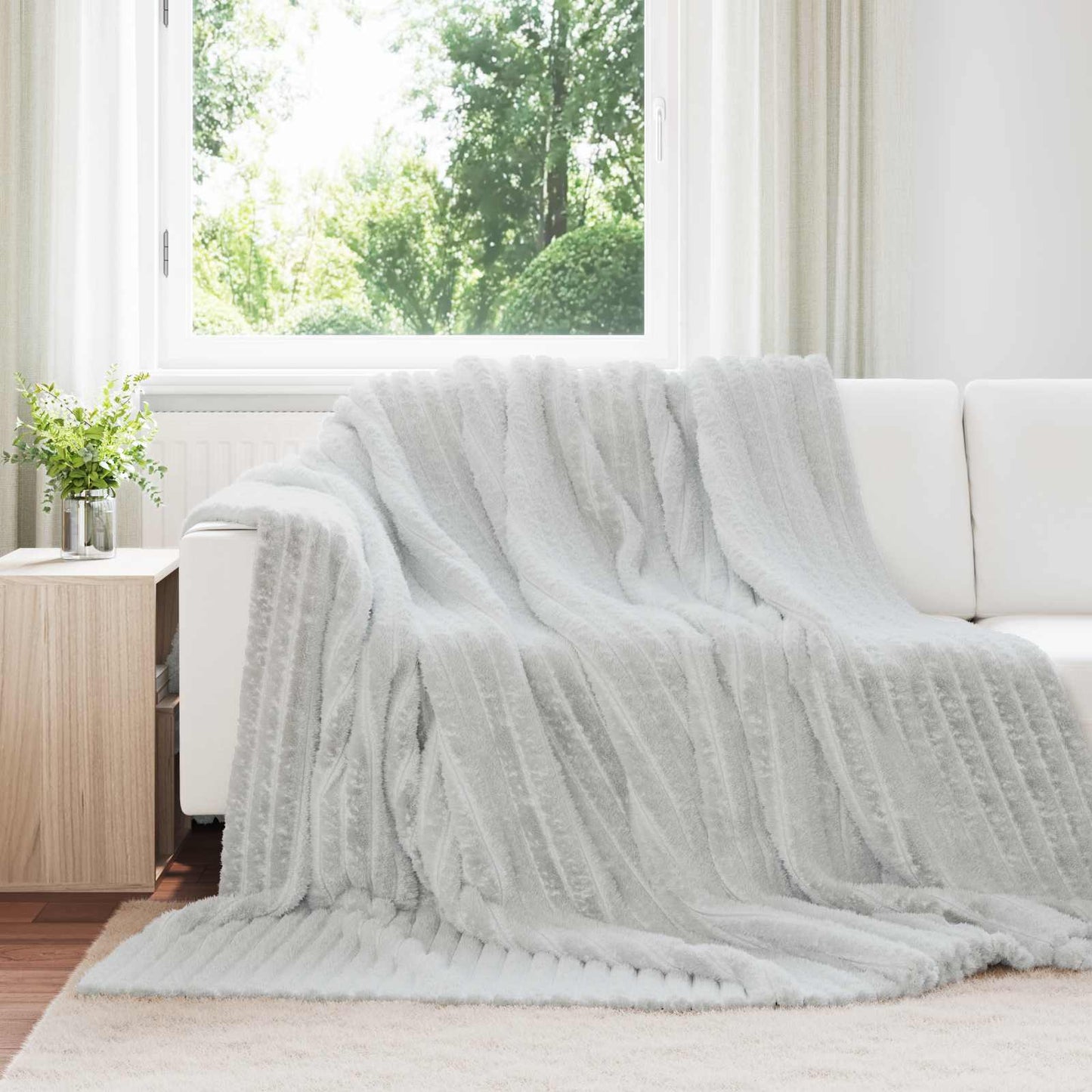 JUNG Vida Wohndecken 6 Stück Grau 240 x 220 cm Fleece