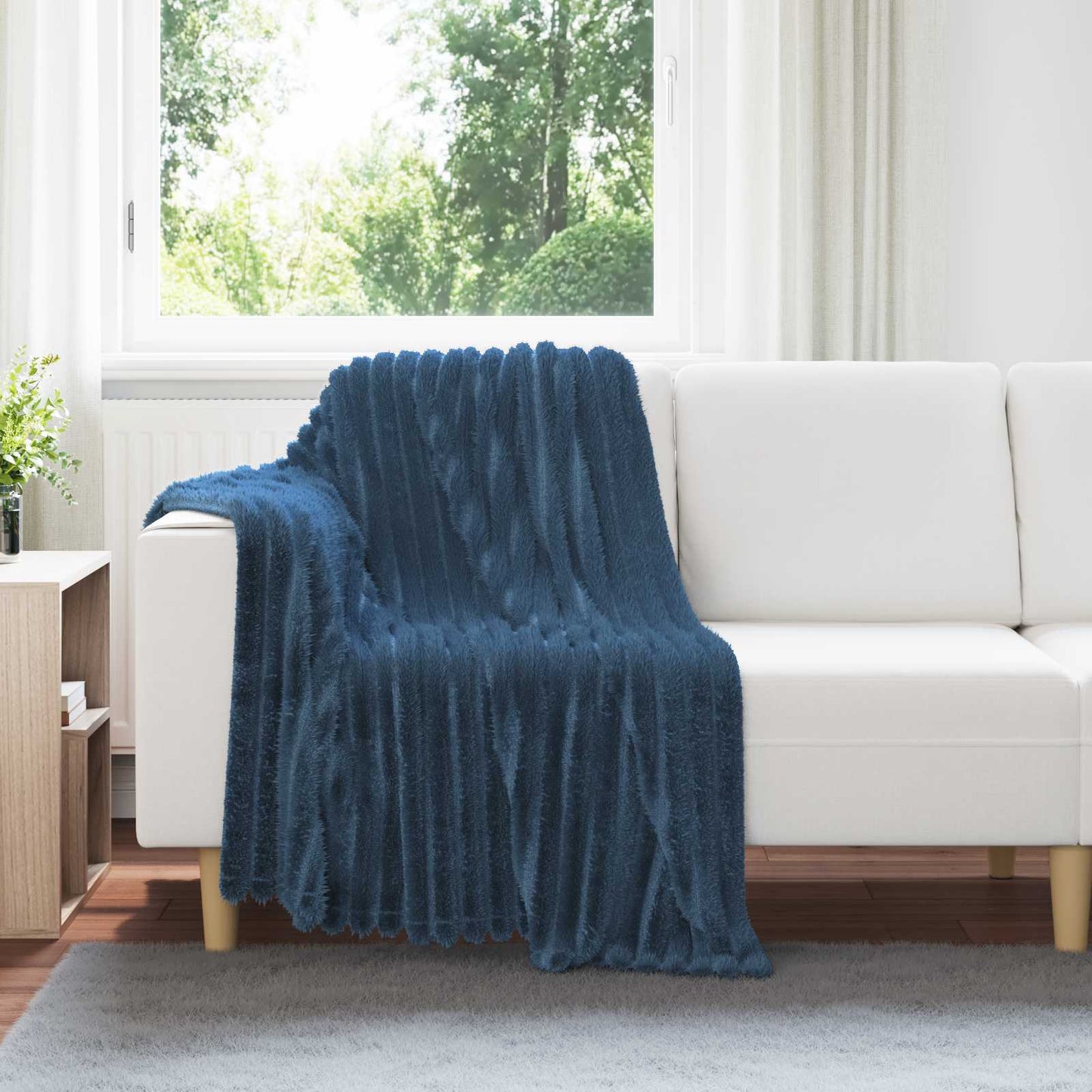 JUNG Vida Wohndecken 6 Stück Marineblau 150 x 130 cm Fleece