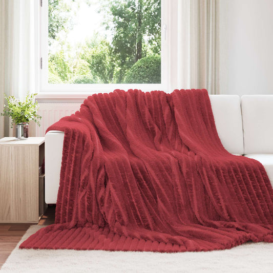 JUNG Vida Wohndecken 6 Stück Bordeauxrot 240 x 220 cm Fleece
