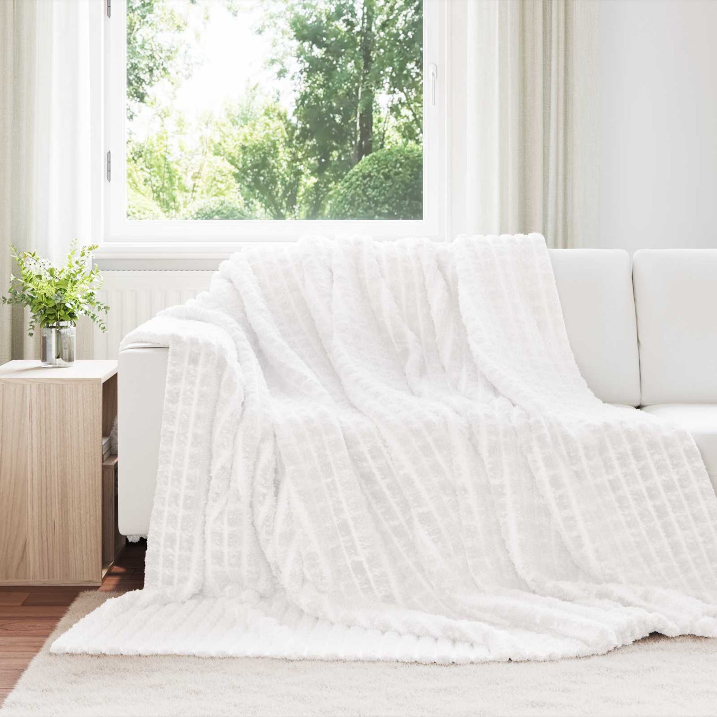 JUNG Vida Wohndecken 6 Stück Weiß 270 x 240 cm Fleece