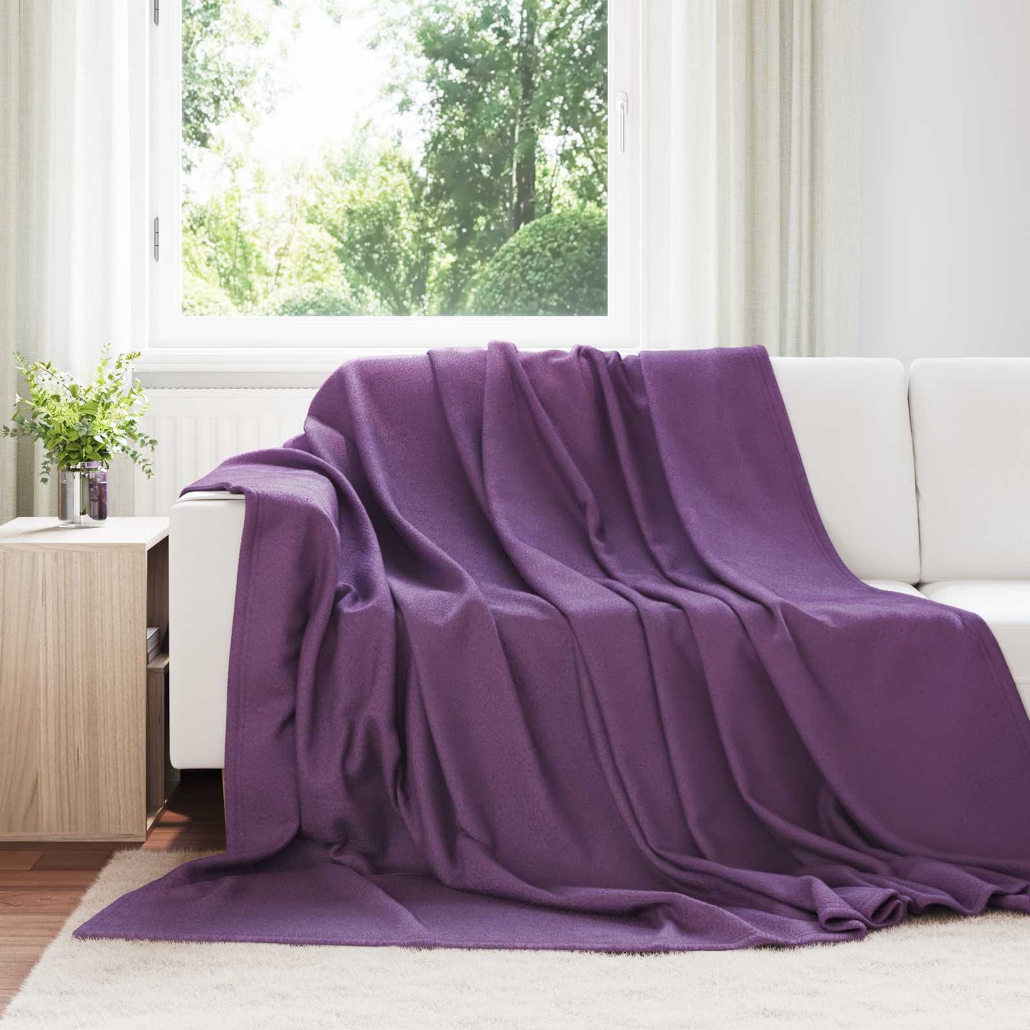 JUNG Vida Überwurfdecke Lila 240 x 220 cm Fleece