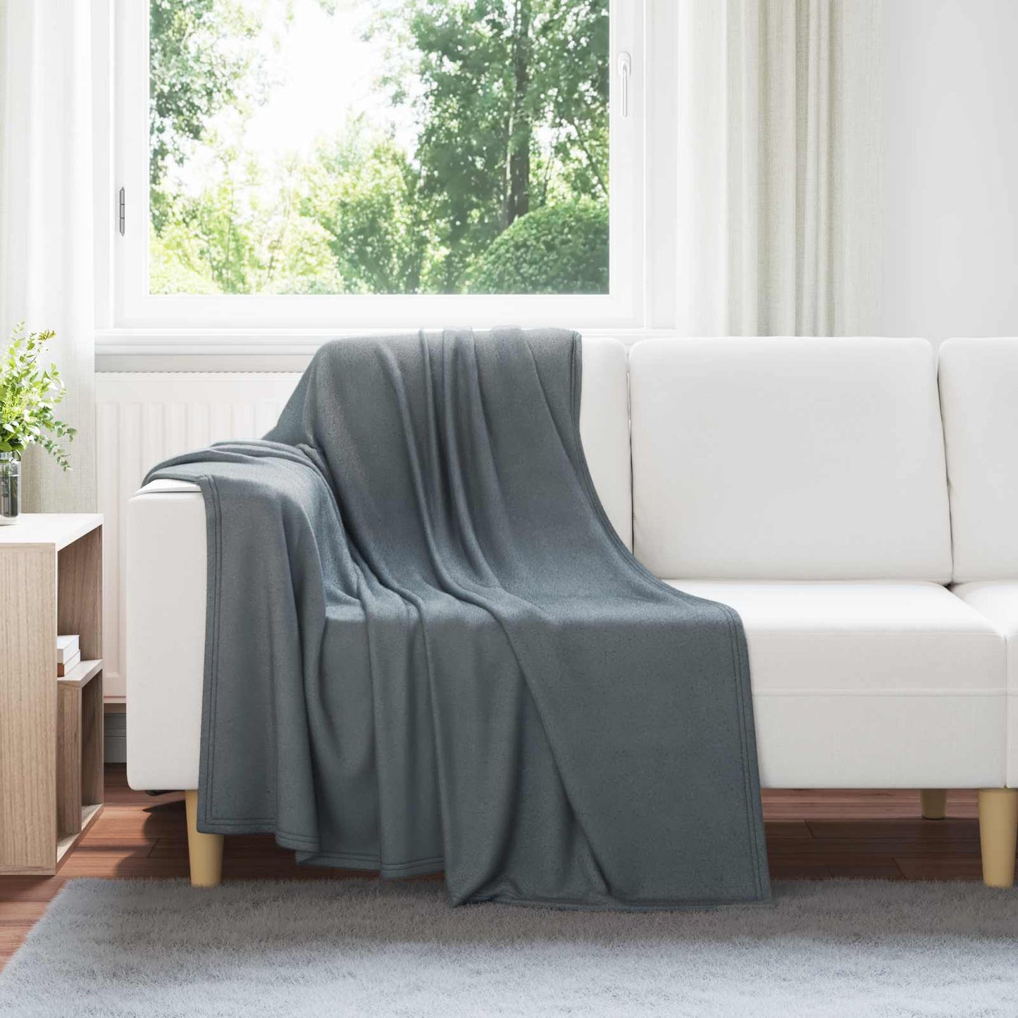 JUNG Vida Wohndecken 6 Stück Dunkelgrau 170 x 130 cm Fleece