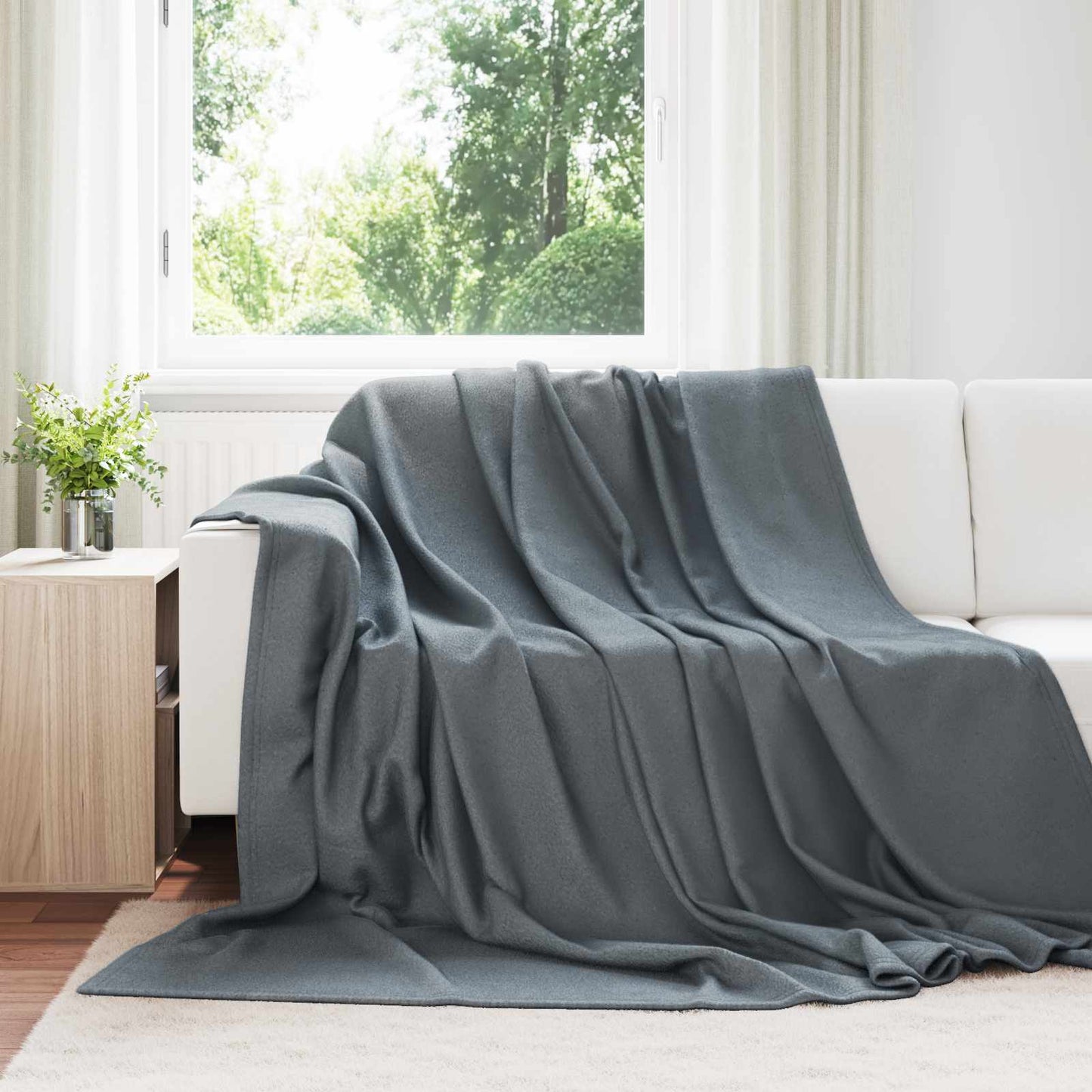 JUNG Vida Wohndecken 24 Stück Dunkelgrau 240 x 220 cm Fleece