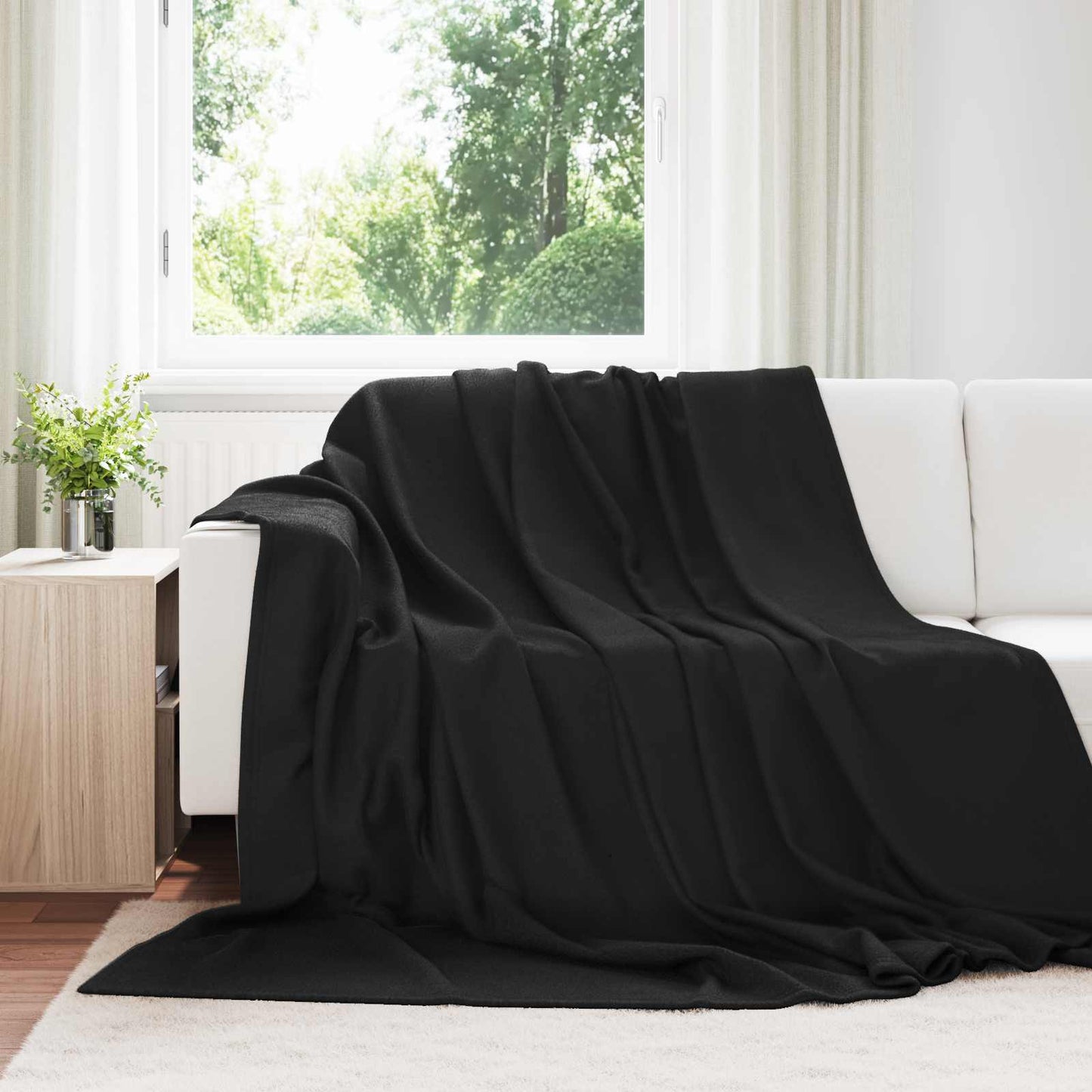 JUNG Vida Wohndecken 24 Stück Schwarz 270 x 240 cm Fleece