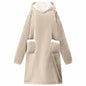 JUNG Vida Decken-Hoodie Beige 112 x 94 cm Fleece und Flanell
