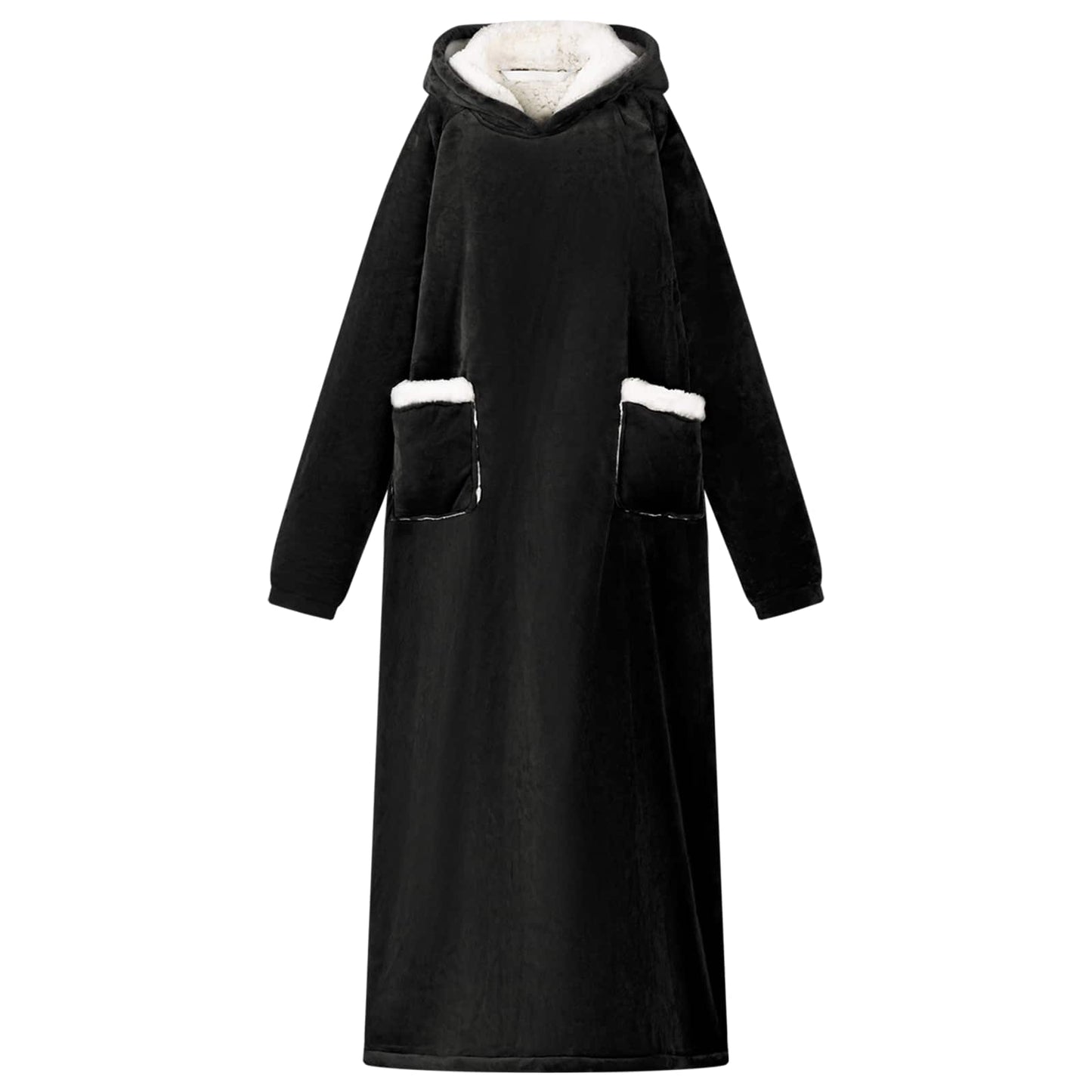JUNG Vida Decken-Hoodie Schwarz 130 x 82 cm Fleece und Flanell