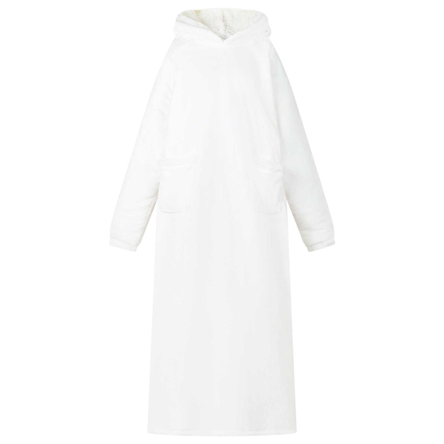 JUNG Vida Decken-Hoodie Weiß 150 x 87 cm Fleece und Flanell