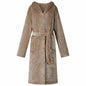 JUNG Vida Bademantel Hoodie Kamel L Flanell