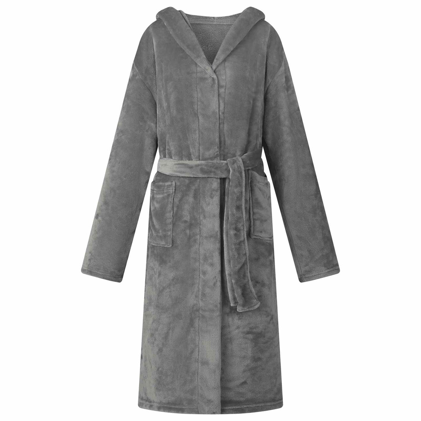 JUNG Vida Bademantel Hoodie Dunkelgrau XL Flanell