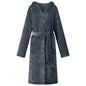 JUNG Vida Bademantel Hoodie Marineblau XL Flanell