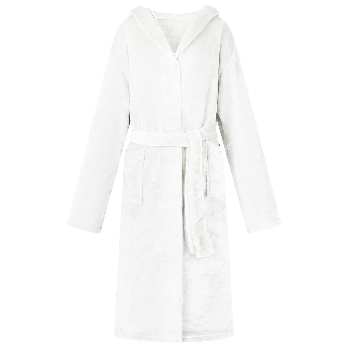 JUNG Vida Bademantel Hoodie Weiß XXL Flanell
