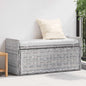 JUNG Vida Sitzbank mit Stauraum Weiß gewaschen 110 x 40 x 50 cm Rattan