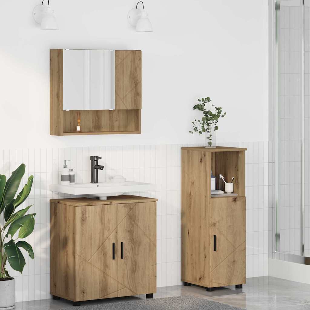 JUNG Vida Badezimmermöbel-Set 3 pcs Artisan-Eiche Holzwerkstoff & Metall