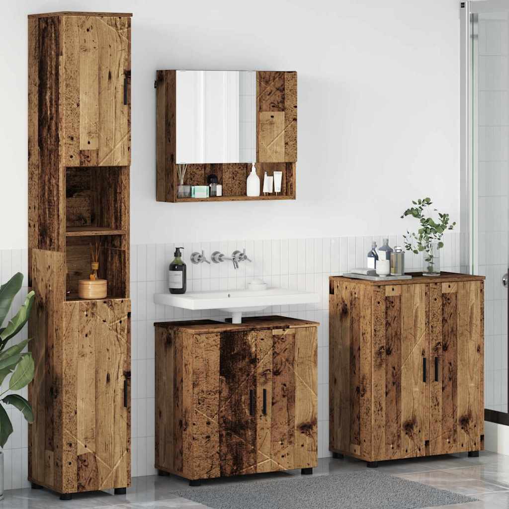 JUNG Vida Badezimmermöbel-Set 4 pcs Altholz Holzwerkstoff & Metall