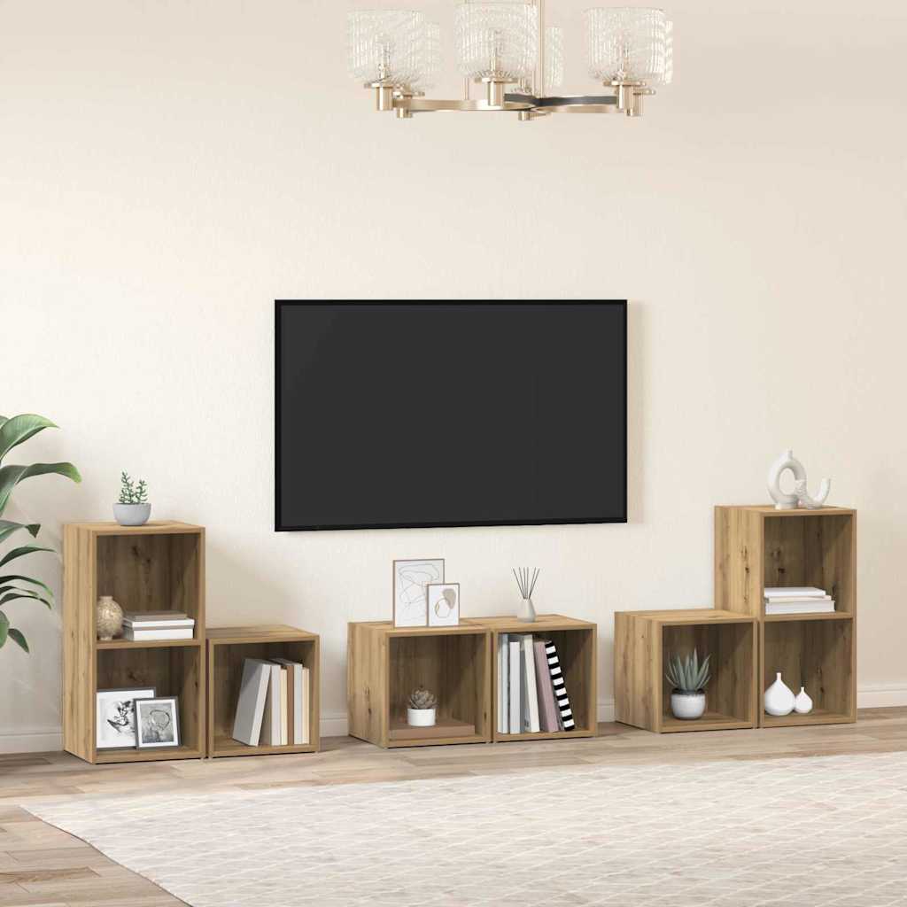 JUNG Vida TV-Schrankset Wandmontiert 6 pcs Artisan-Eiche Holzwerkstoff
