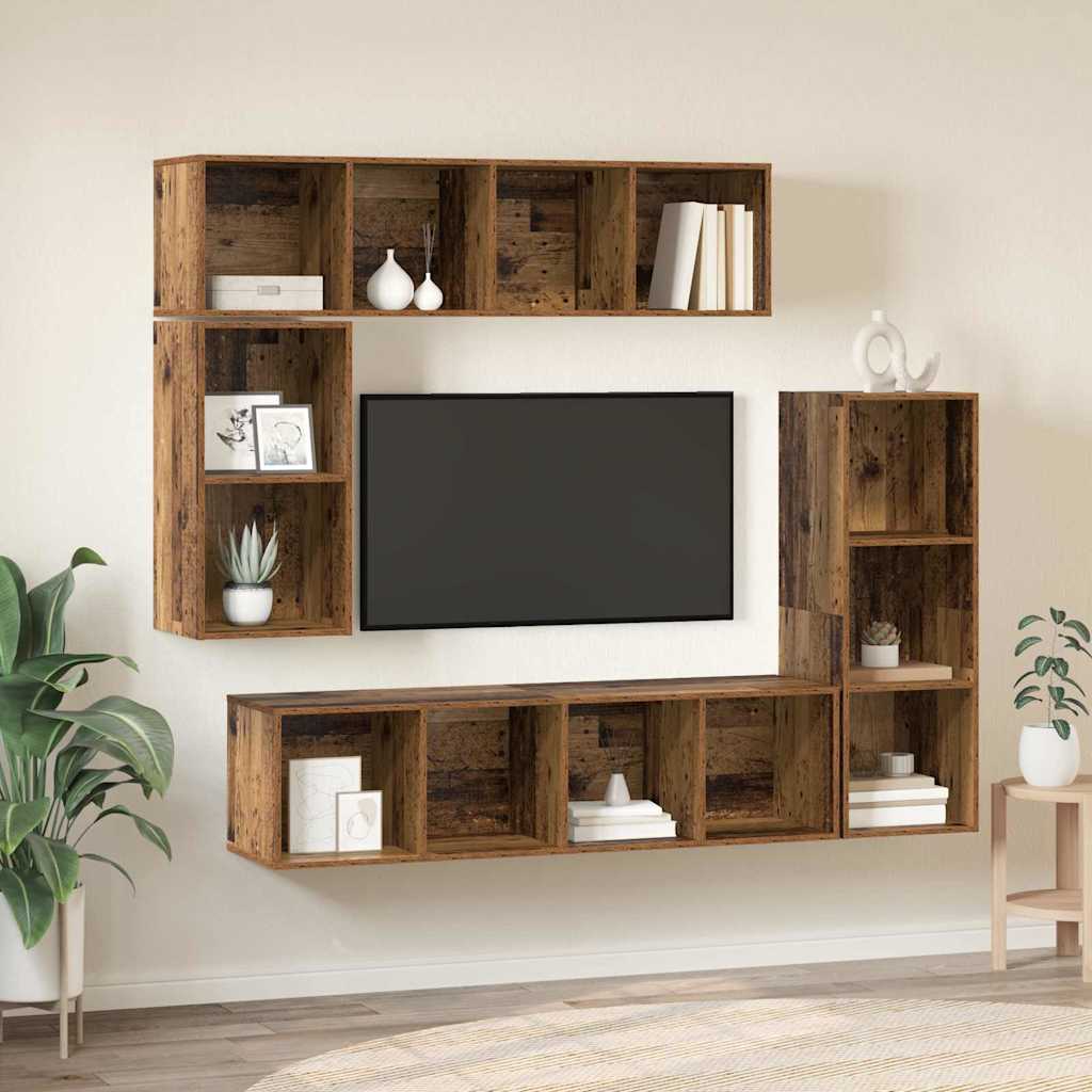 JUNG Vida TV-Schrankset Wandmontiert 4 pcs Altholz Holzwerkstoff