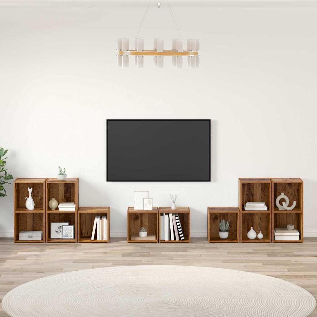 JUNG Vida TV-Schrank Set Wandmontiert 8 pcs Altholz Holzwerkstoff