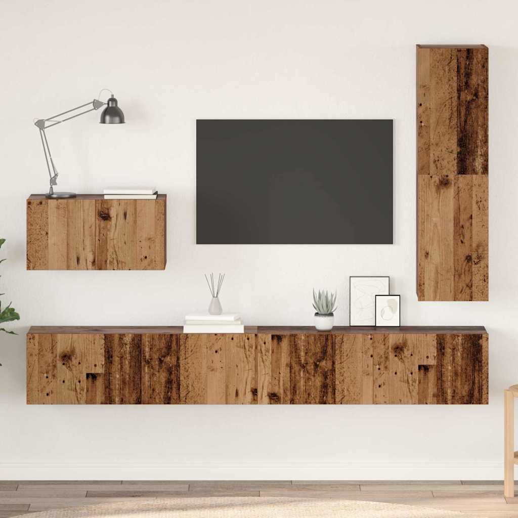 JUNG Vida TV-Schrankset mit Schubladen 4 pcs Altholz Holzwerkstoff