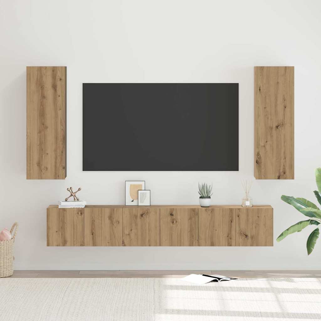 JUNG Vida TV-Schrankset Wandmontiert 5 pcs Artisan-Eiche Holzwerkstoff