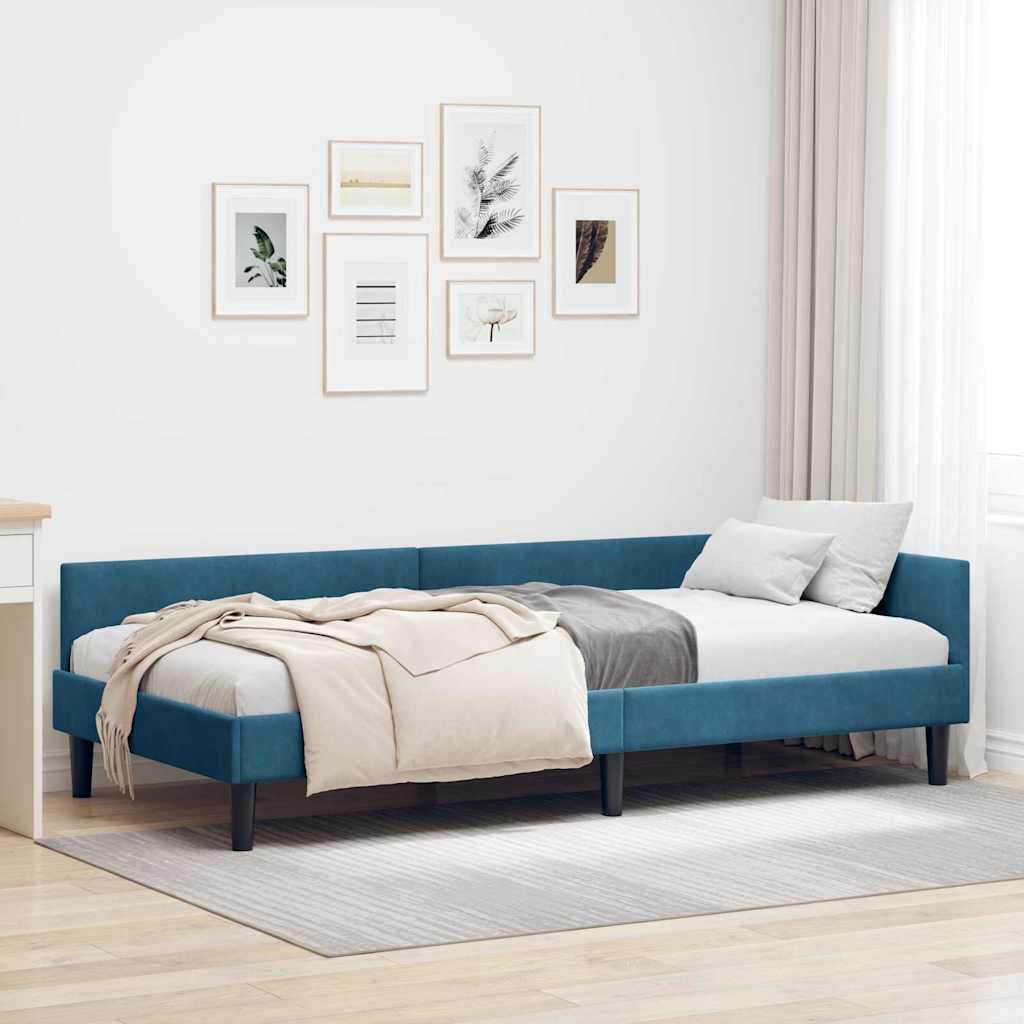 JUNG Vida Eckbettgestell Blau 80 cm x 200 cm SamtundSperrholz