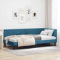 JUNG Vida Eckbettgestell mit Kopfteil Blau 100 cm x 200 cm Samt