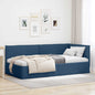 JUNG Vida Eckbettgestell mit Kopfteil Blau 100 x 200 cm Samt
