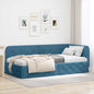 JUNG Vida Eckbettgestell mit Kopfteil Blau 90 x 200 cm Samt