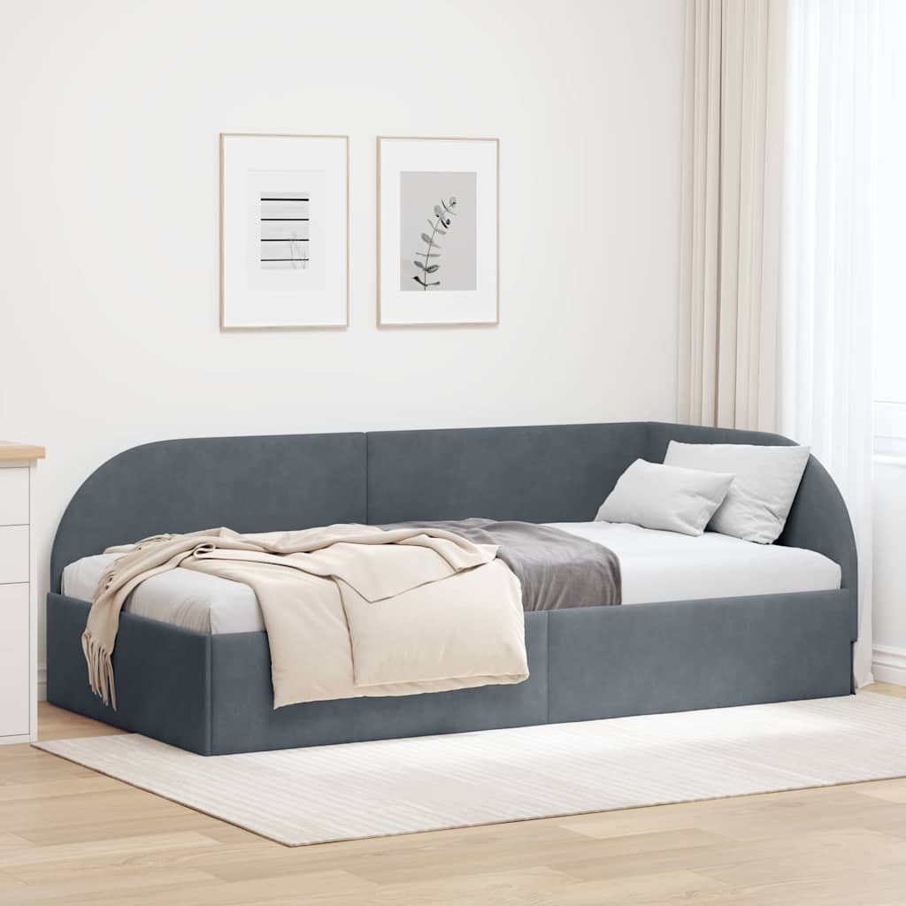 JUNG Vida Eckbettgestell mit Kopfteil Dunkelgrau 90 cm x 200 cm