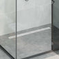 JUNG Vida Duschabfluss mit Glashülle und 360° Siphon Silber 90 cm