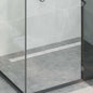 JUNG Vida Duschabfluss mit Glashülle und 360° Siphon Silber 100 cm