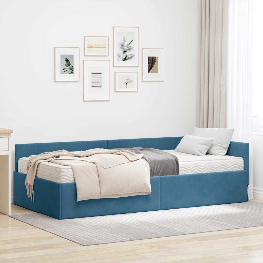 JUNG Vida Eckbettgestell mit Matratze Sonstiges 2 pcs Blau Samt