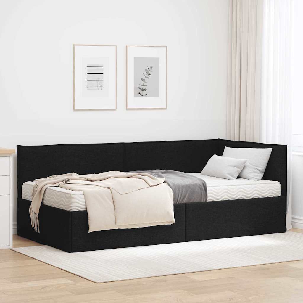 JUNG Vida Eckbettgestell mit Matratze mit Kopfteil 2 pcs Grün Samt