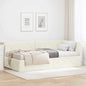 JUNG Vida Eckbettgestell mit Matratze mit Kopfteil Creme 90 x 200 cm Samt