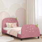 JUNG Vida Kinderbettgestell mit Kopfteil Rosa 90 x 200 cm Samt