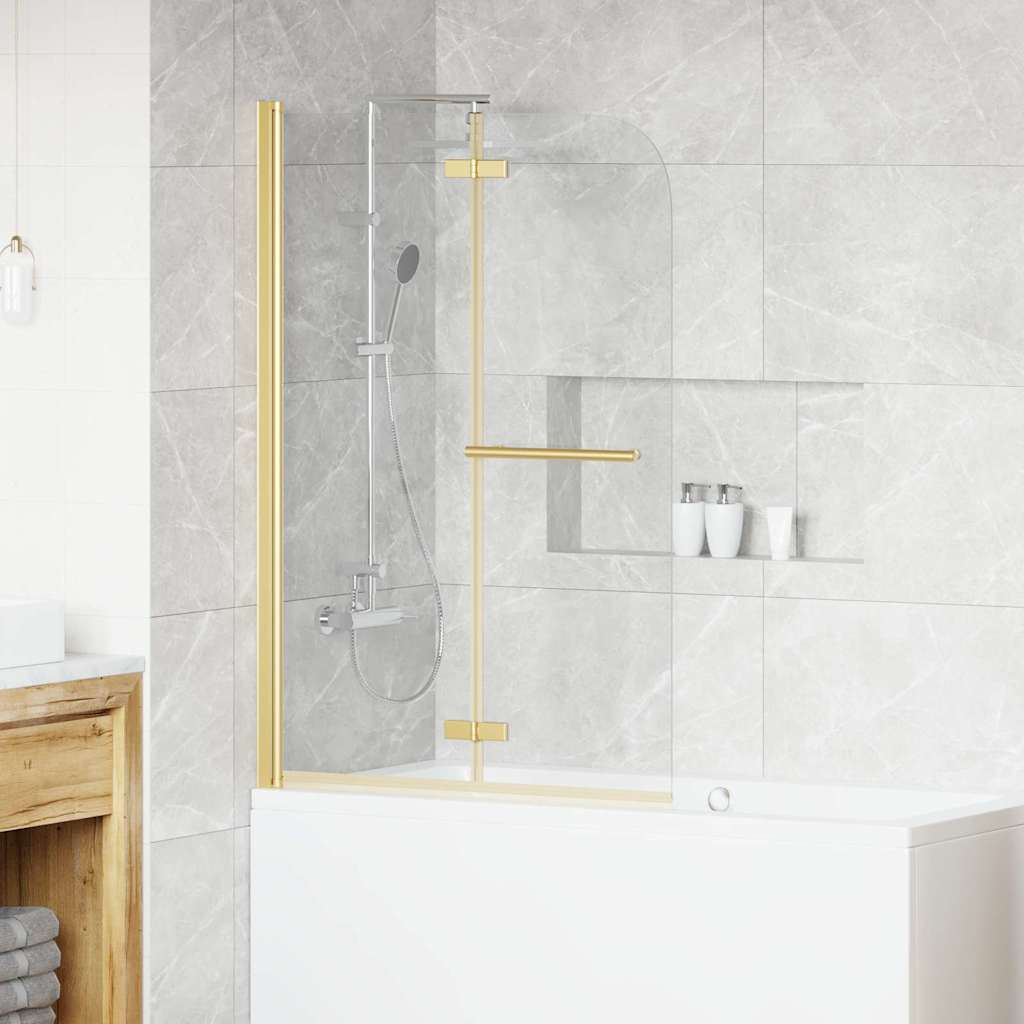 JUNG Vida Duschabtrennung Transparent und Gold 95 x 140 cm