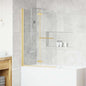 JUNG Vida Duschabtrennung Transparent und Gold 95 x 140 cm