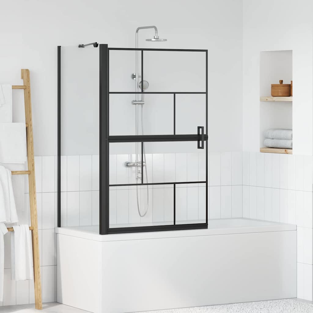 JUNG Vida Bad-Duschschirm Schwarz und Transparent 116 x 68 x 128 cm
