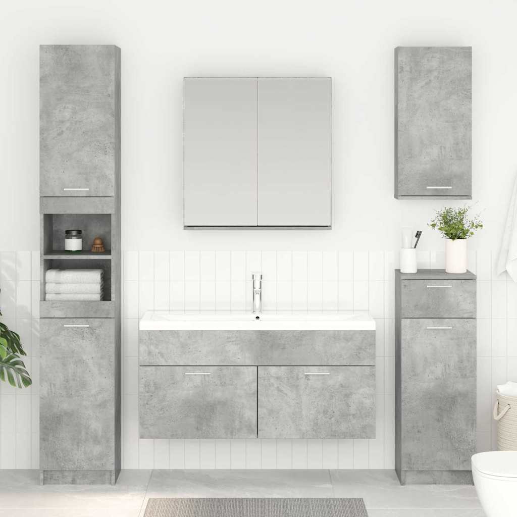 JUNG Vida Waschbeckenunterschrank mit Speicher Beton Grau Holzwerkstoff