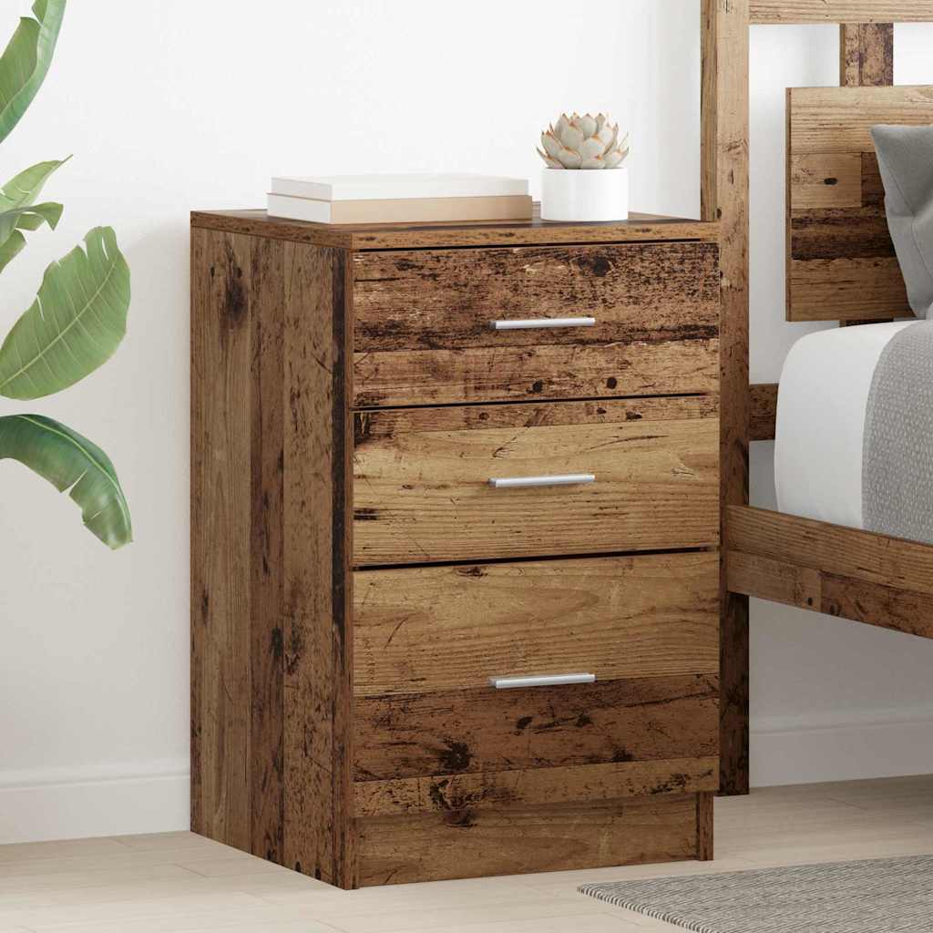 JUNG Vida Nachttisch mit Schubladen Altholz 40 x 40 x 63 cm Holzwerkstoff