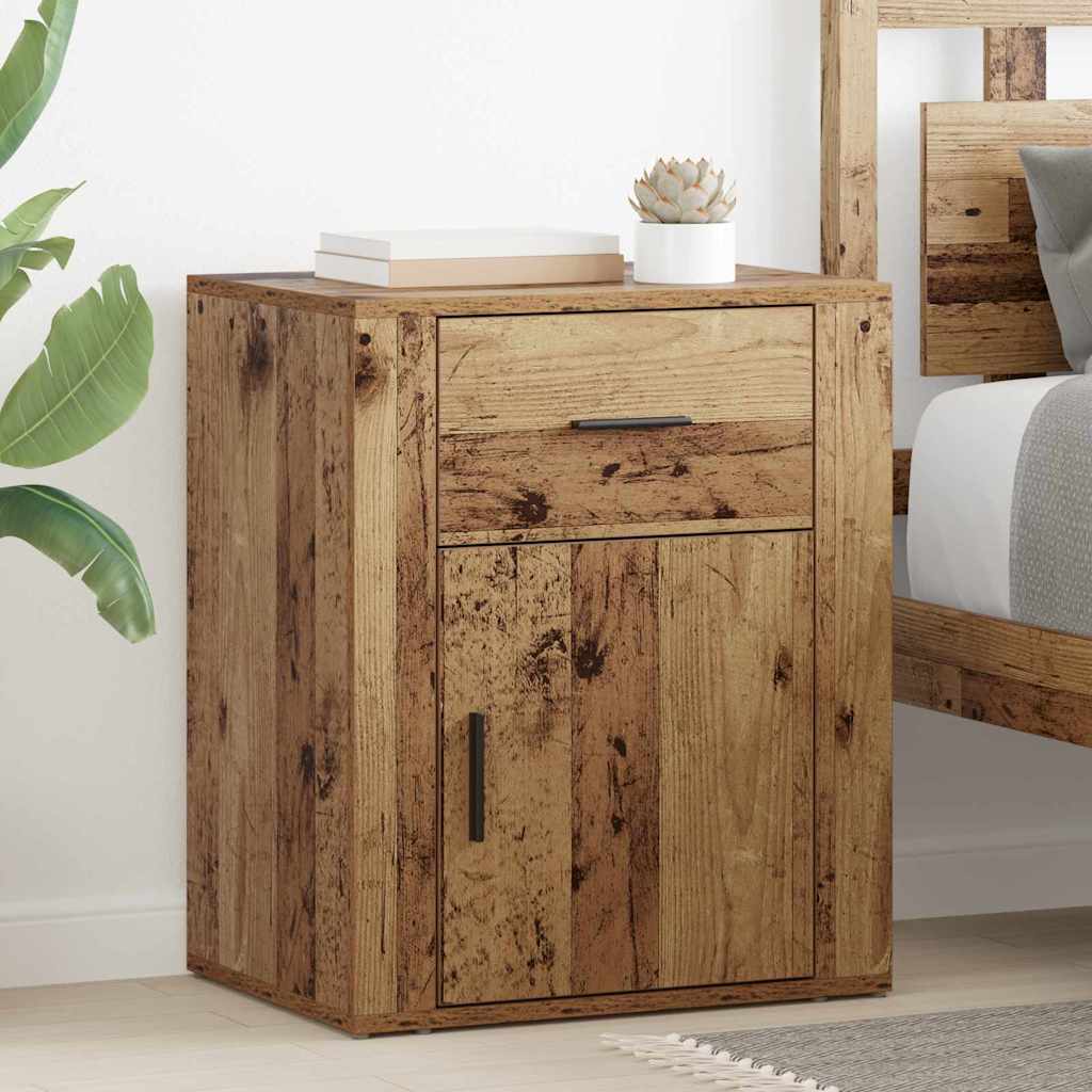 JUNG Vida Nachttisch mit Schubladen Altholz 35 x 50 x 60 cm Holzwerkstoff