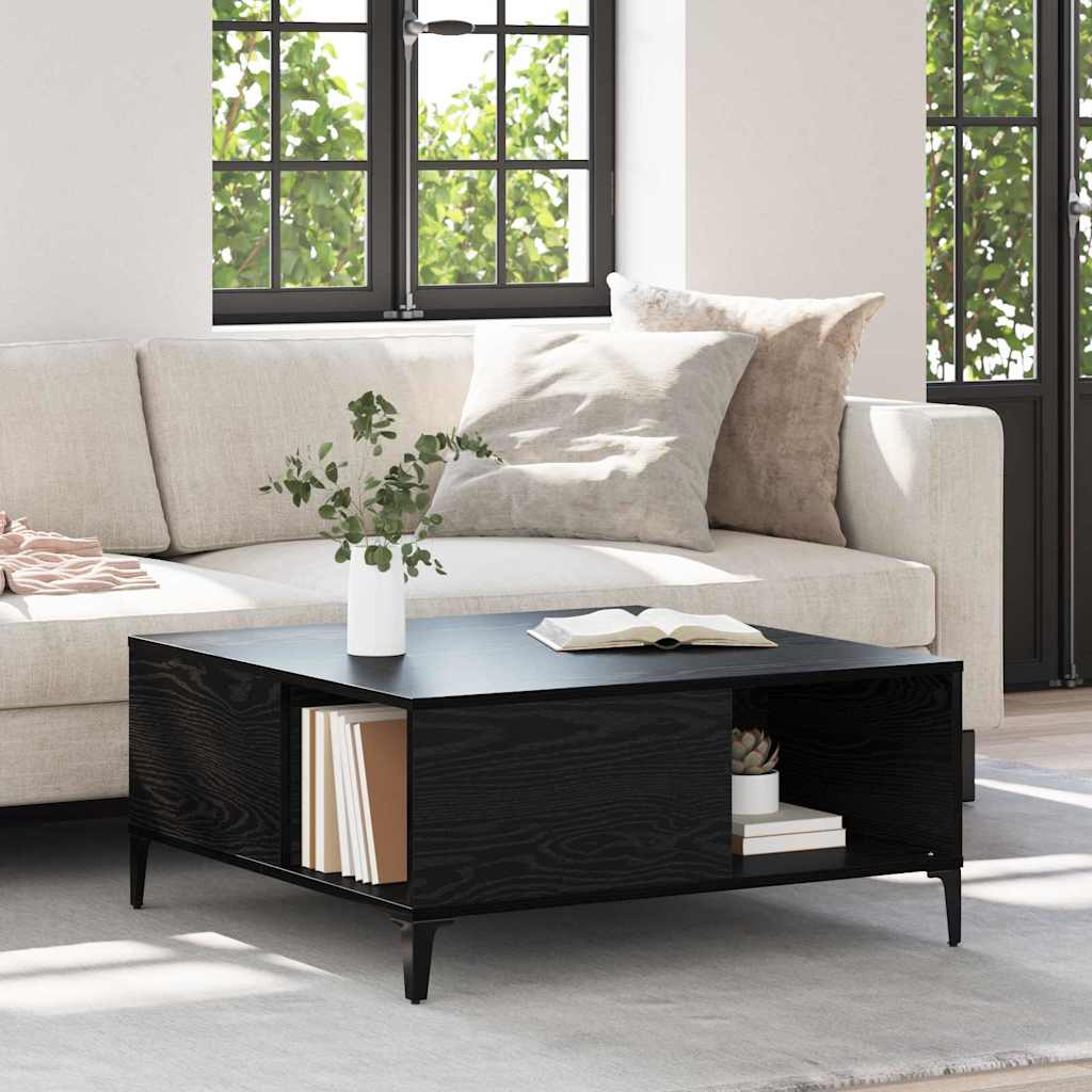 JUNG Vida Couchtisch Schwarz Eichen-Optik 80 x 80 x 36,5 cm Holzwerkstoff