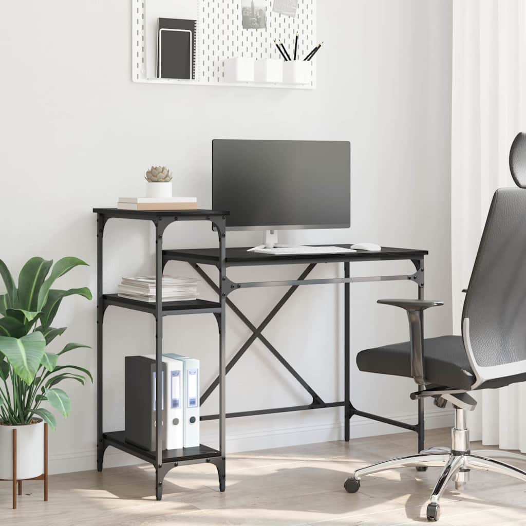 JUNG Vida Schreibtisch Schwarz Eichen-Optik 105 x 50 x 90 cm