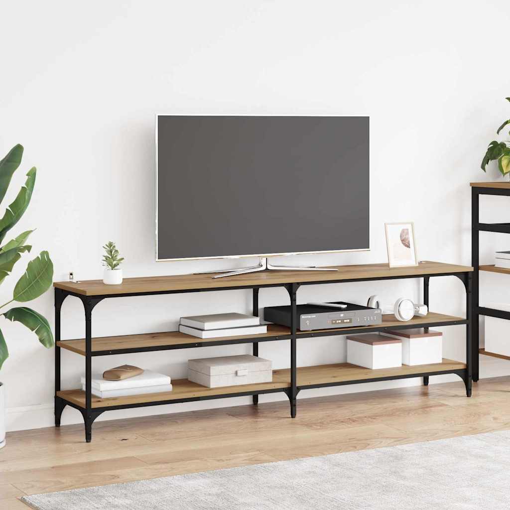 JUNG Vida TV-Schränk Artisan-Eiche 160 x 30 x 50 cm Verbundholz und Eisen