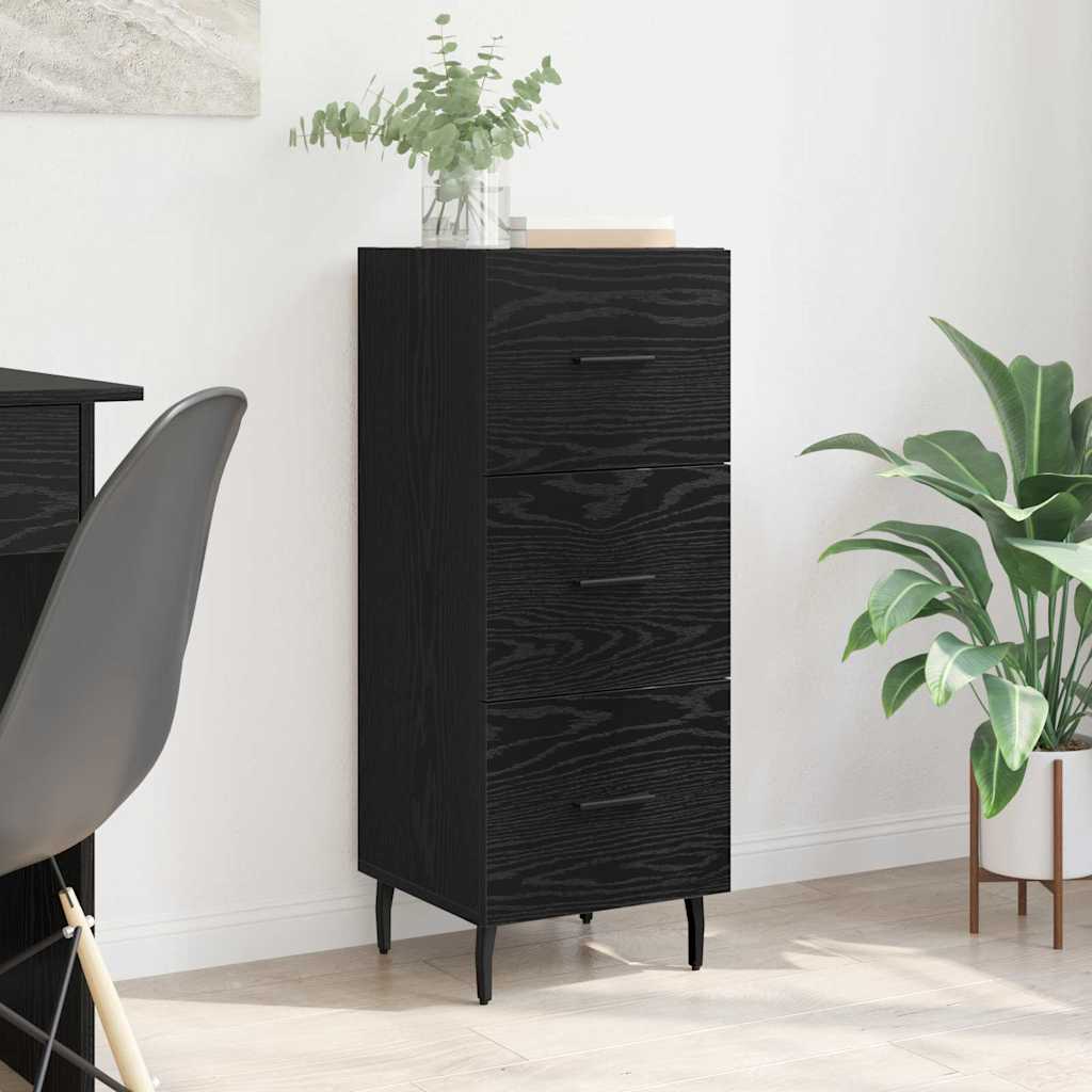 JUNG Vida Sideboard Schwarz Eichen-Optik 34 x 34,5 x 90 cm Holzwerkstoff